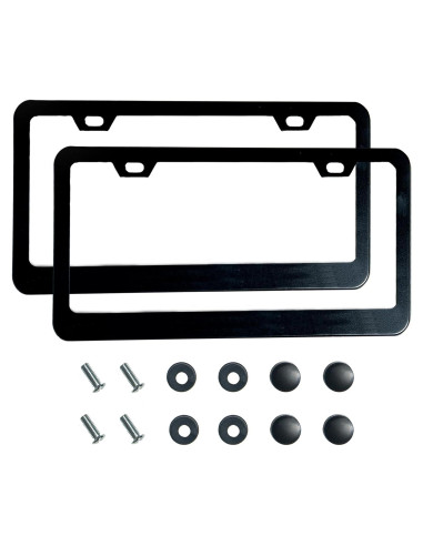 2 Marcos de Placa de Licencia Negros Mate Lengnoyp Universal