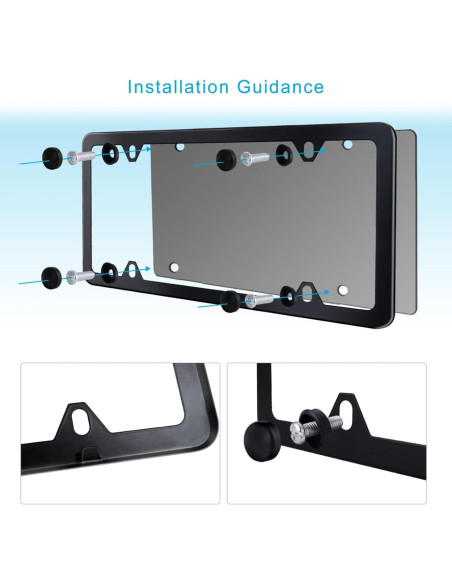 Marcos de Placas de Licencia Lrokimg Negros 4 Agujeros Universal