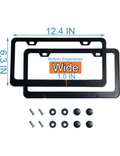 2 Marcos de Placa de Licencia Negros Mate Lengnoyp Universal 2