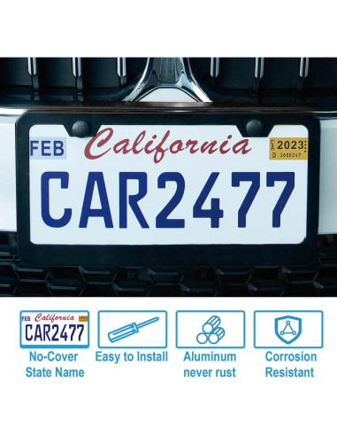 2 Marcos de Placa de Licencia Negros Mate Lengnoyp Universal