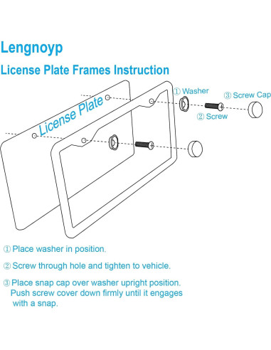 2 Marcos de Placa de Licencia Negros Mate Lengnoyp Universal