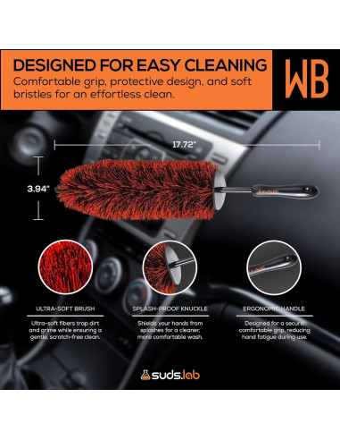 Cepillo de Ruedas Suds Lab 44.96 cm Microfibra Reutilizable
