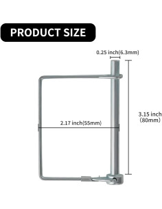 Paquete de 2 Pasadores de Seguridad YIQQPLOS 6.3mm x 80mm 2