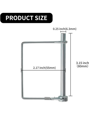 Paquete de 2 Pasadores de Seguridad YIQQPLOS 6.3mm x 80mm
