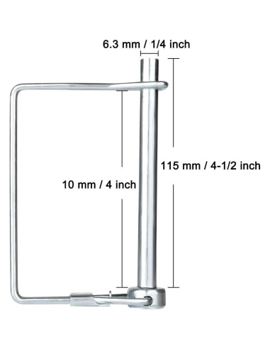15 Pasadores de Enganche de Remolque Comonc 6.3mm x 100mm