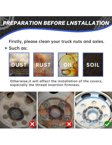 60 Cubiertas de Tuercas de Rueda Cromadas WAITTON 33mm para Camiones