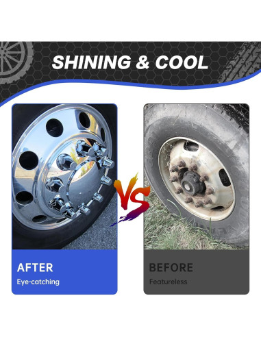 60 Cubiertas de Tuercas de Rueda Cromadas WAITTON 33mm para Camiones