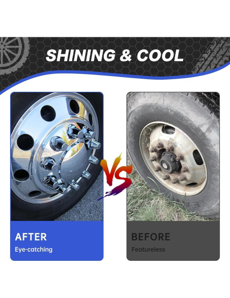 60 Cubiertas de Tuercas de Rueda Cromadas WAITTON 33mm para Camiones