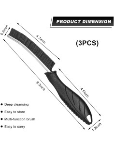 3 Cepillos de Limpieza de Ranuras FSTURIOS - Duraderos y Ergonómicos 2