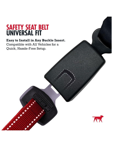 Cinturón de Seguridad para Perros Tuff Pupper Rojo Ajustable