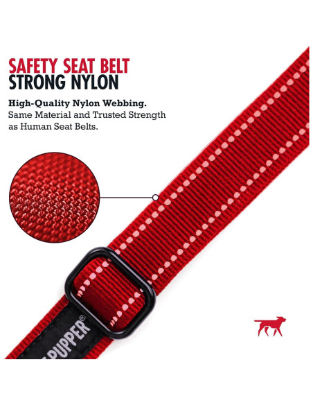 Cinturón de Seguridad para Perros Tuff Pupper Rojo Ajustable