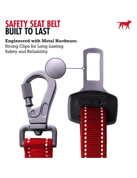 Cinturón de Seguridad para Perros Tuff Pupper Rojo Ajustable