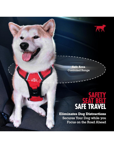 Cinturón de Seguridad para Perros Tuff Pupper Rojo Ajustable