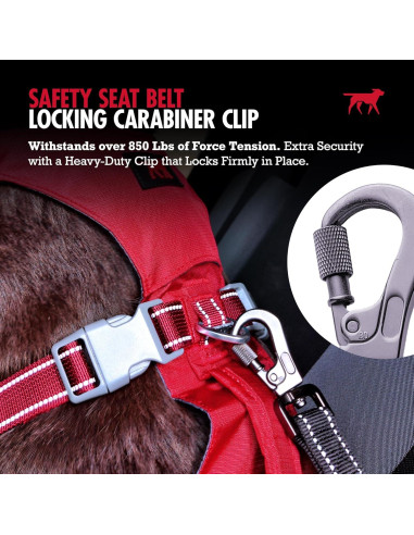 Cinturón de Seguridad para Perros Tuff Pupper Rojo Ajustable