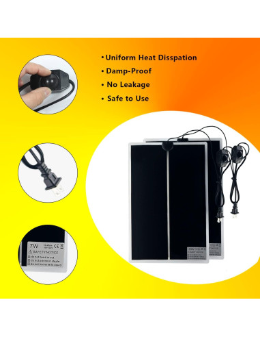 Alfombrilla Térmica para Reptiles FIPASEN 20W 27.94x42cm 2PCS