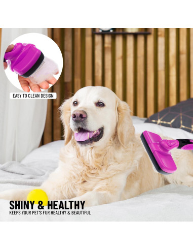 Cepillo Autolimpiante Pet Pull para Gato y Perro Rosa