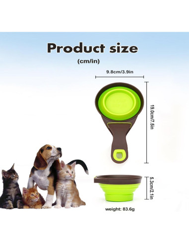 Cuchara Medidora Plegable SESAWILLIAM para Mascotas 473ml