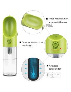 Botella de Agua para Perros PETKIT 400ml Libre de BPA Verde 2