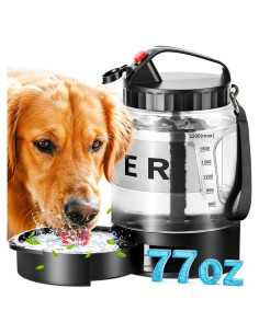 Botella de Agua para Perros SwSun 2-en-1 2.28L Negra