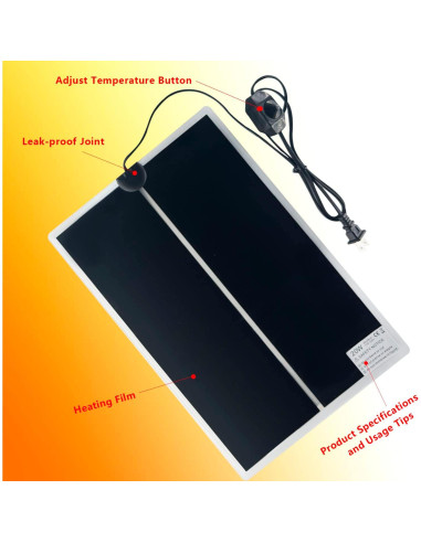 Alfombrilla Térmica para Reptiles FIPASEN 20W 27.94x42cm 2PCS