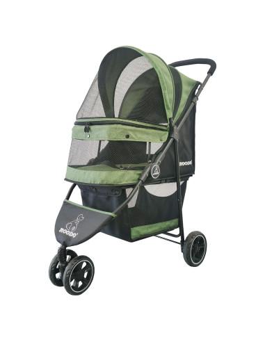 Carrito para Mascotas ROODO Plegable Verde 13.6kg 3 Ruedas