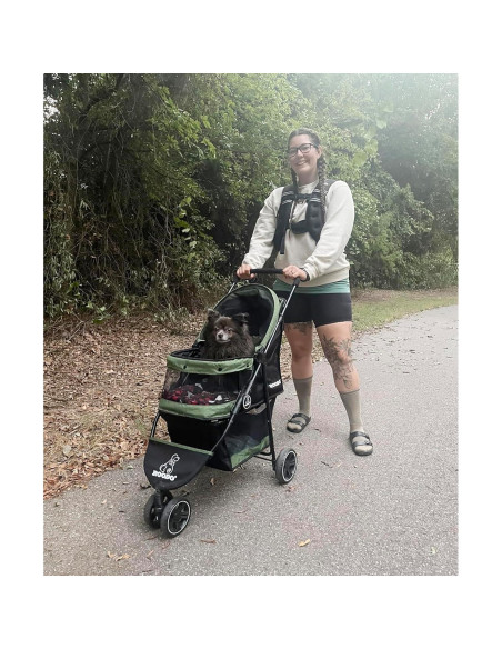 Carrito para Mascotas ROODO Plegable Verde 13.6kg 3 Ruedas