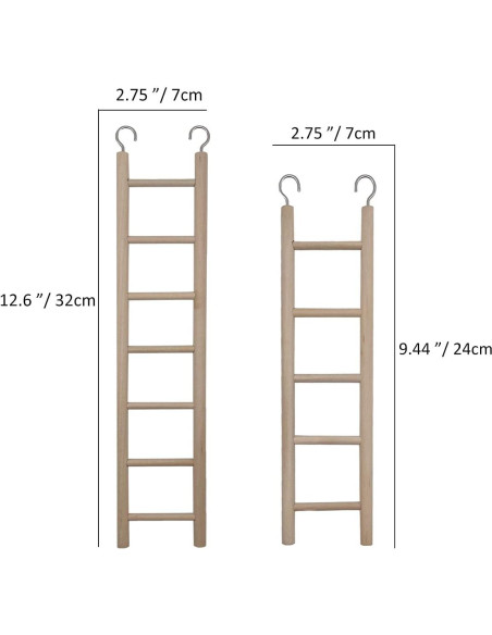 Escalera de Madera para Aves LWINGFLYER 2 Piezas 32x7 cm Escalera de Madera para Aves LWINGFLYER 2 Piezas 32x7 cm