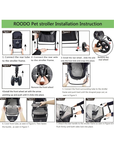 Carrito para Mascotas ROODO Plegable Verde 13.6kg 3 Ruedas