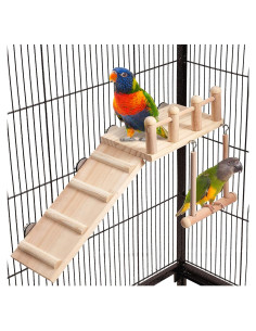 Gimnasio de Juego para Aves FrgKbTm con Escalera y Columpio