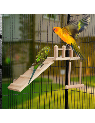 Gimnasio de Juego para Aves FrgKbTm con Escalera y Columpio