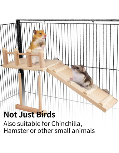 Gimnasio de Juego para Aves FrgKbTm con Escalera y Columpio