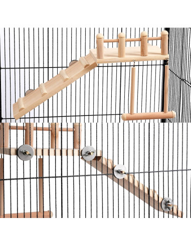 Gimnasio de Juego para Aves FrgKbTm con Escalera y Columpio