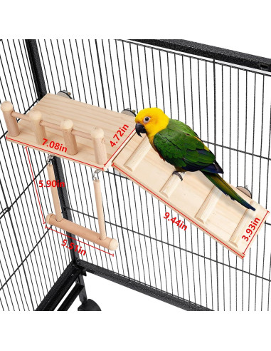 Gimnasio de Juego para Aves FrgKbTm con Escalera y Columpio