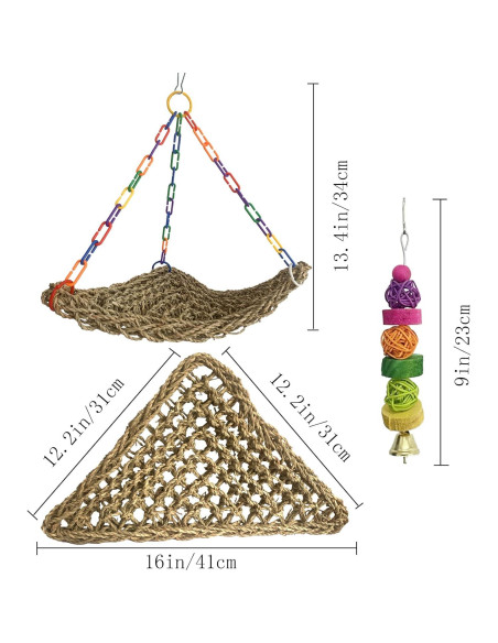 Hamaca de Hierba Marina MUYG para Aves - 42x32 cm, 2 Pcs Hamaca de Hierba Marina MUYG para Aves - 42x32 cm, 2 Pcs