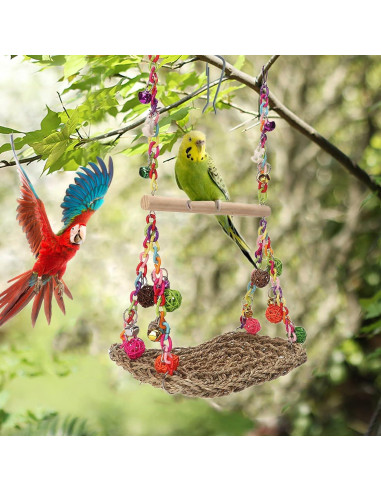 Columpio de Hamaca para Aves FrgKbTm con Juguetes Masticables