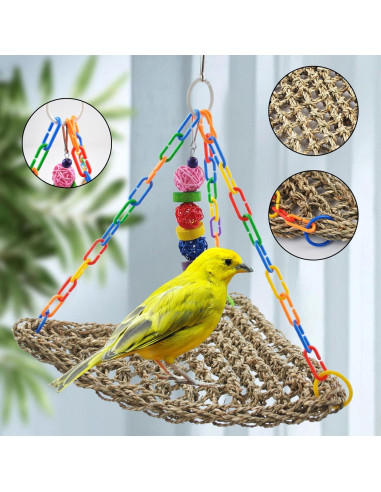 Hamaca de Hierba Marina MUYG para Aves - 42x32 cm, 2 Pcs