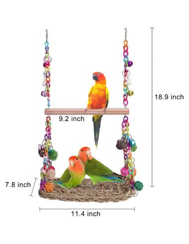 Columpio de Hamaca para Aves FrgKbTm con Juguetes Masticables