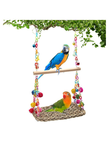Columpio para Aves Coolrunner con Hamaca y Campanas Coloridas