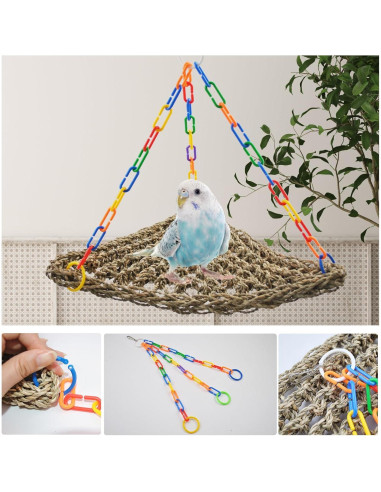 Hamaca de Hierba Marina MUYG para Aves - 42x32 cm, 2 Pcs