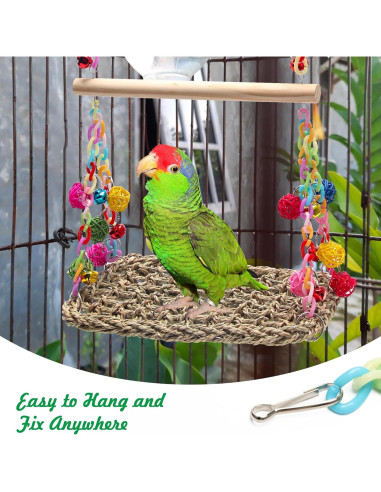 Columpio para Aves Coolrunner con Hamaca y Campanas Coloridas