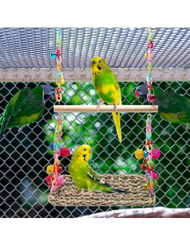 Columpio para Aves Coolrunner con Hamaca y Campanas Coloridas