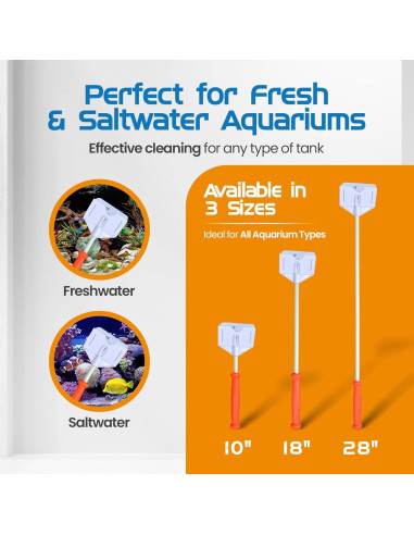 Raspador de Algas FL!PPER 25.4 cm para Acuarios de Vidrio