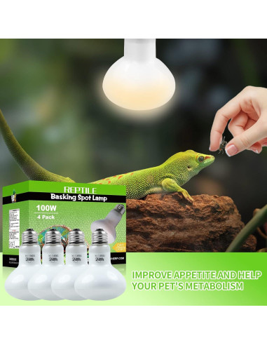 Bombillas de Calor para Reptiles LUCKY HERP 100W - Paquete de 4