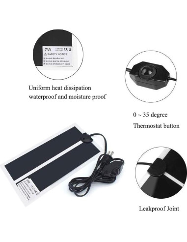Almohadilla Térmica para Reptiles KABASI 2PCS 7W Impermeable