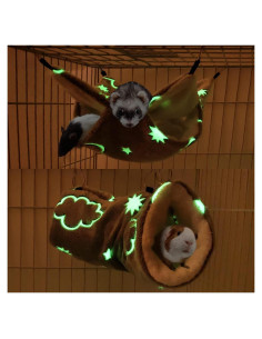 Hamaca y Túnel Noctilucente para Mascotas LEFTSTARER 34x34cm