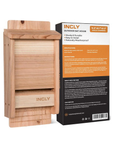 Casa Refugio para Murciélagos INCLY de Madera de Cedro 37.1cm