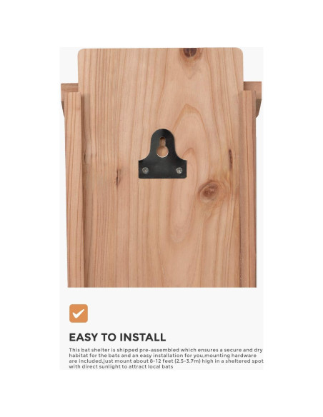 Casa Refugio para Murciélagos INCLY de Madera de Cedro 37.1cm