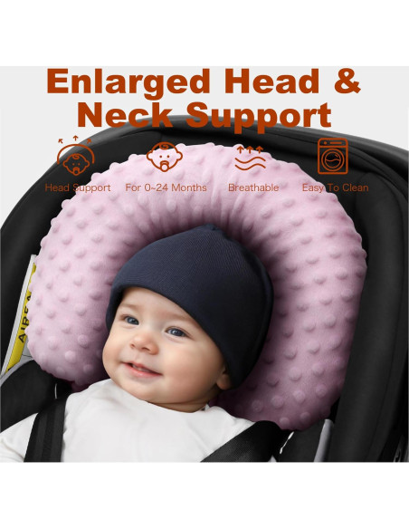 Soporte para Cabeza y Cuello Pro Goleem Rosa 2 en 1 para Bebés