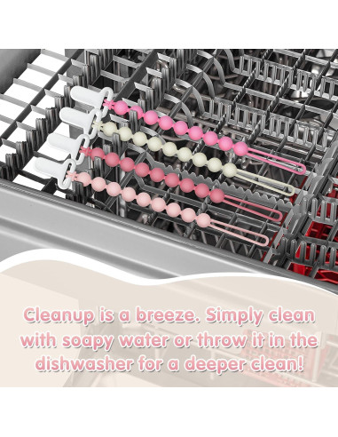 Clip de Chupete Rosa Draklary - Paquete de 4 Silicona 100% Segura