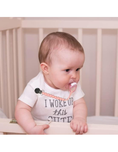 Clip de Chupete MORIBOX Rosa - Silicona Grado Alimenticio Doble Pack